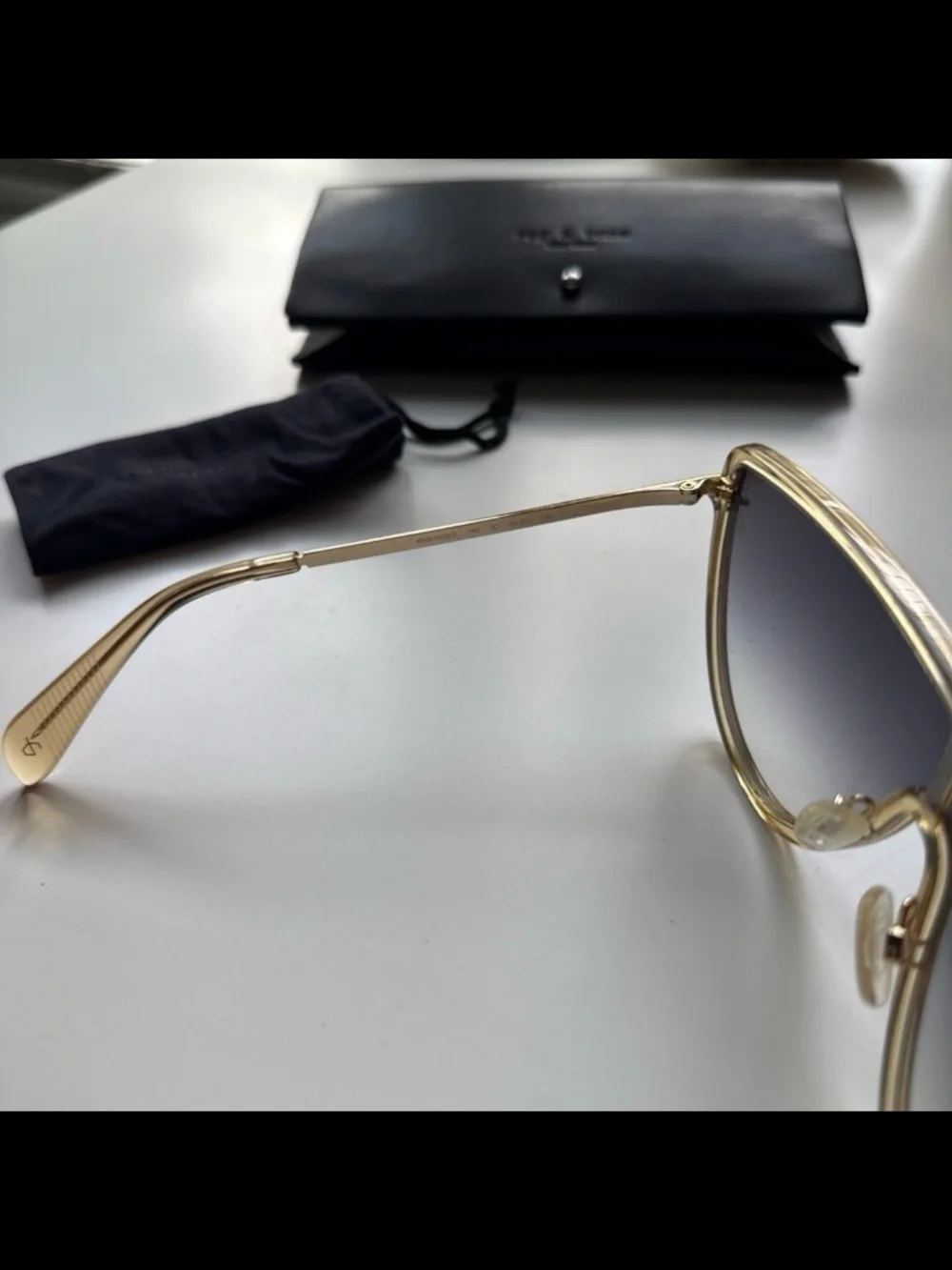 Rag & Bone Sunglasses RNB 1008/S Oversized Shield Sunglasses - Peach Gold